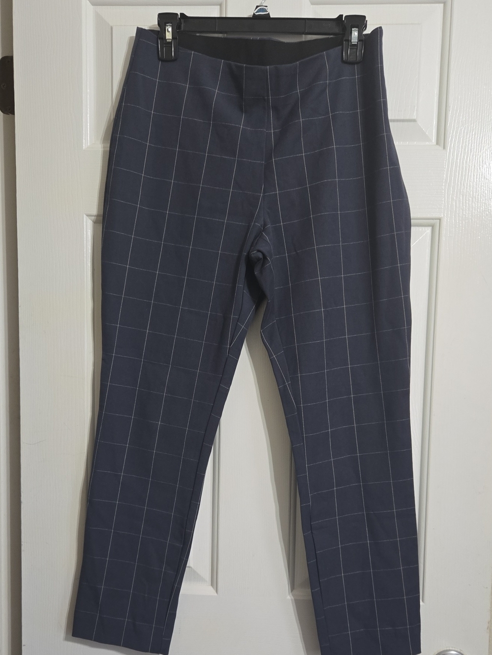 a new day Navy Windowpane Ponte Trousers with Light Grid